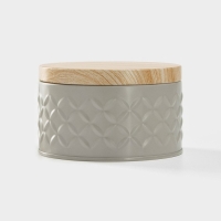 Банка для хранения сыпучих продуктов &laquo;Сканди&raquo;, 300 мл, 6&times;10 см, с бамбуковой крышкой, цвет серый