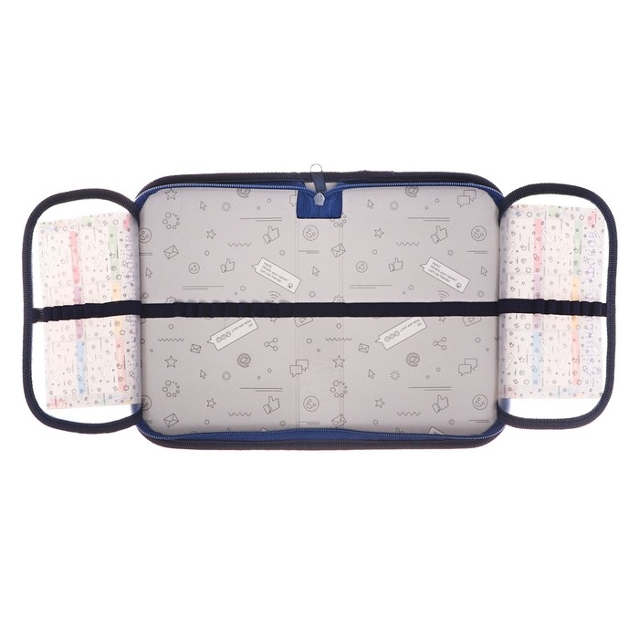 Пенал 1 секция, 130 х 210 х 40 мм, 2 откидные планки, тканевый, Calligrata TOP, Content "Аниме", МИКС