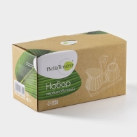 Набор фарфоровый сервировочный BellaTenero &laquo;Тюльпан&raquo;, 4 предмета: молочник 200 мл, сахарница с крышкой 170 мл, бамбуковая подставка, ложка, цвет белый