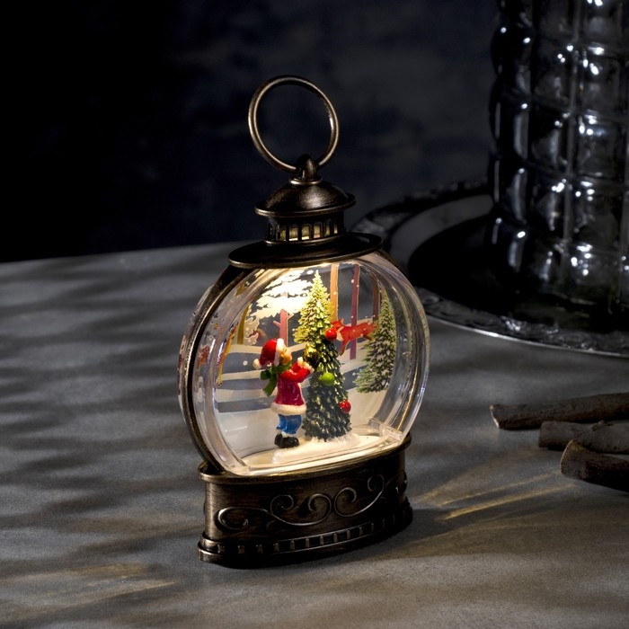 Светодиодная фигура &laquo;Ребёнок и ёлка&raquo; 9 &times; 13 &times; 3.5 см, пластик, батарейки AG13х3 (в комплекте), свечение тёплое белое