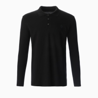 Поло мужское с длинным рукавом, цвет чёрный, размер 50