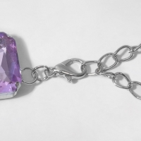 Колье &laquo;Драгоценность&raquo; прямоугольники, цвет сиреневый в серебре, 32 см