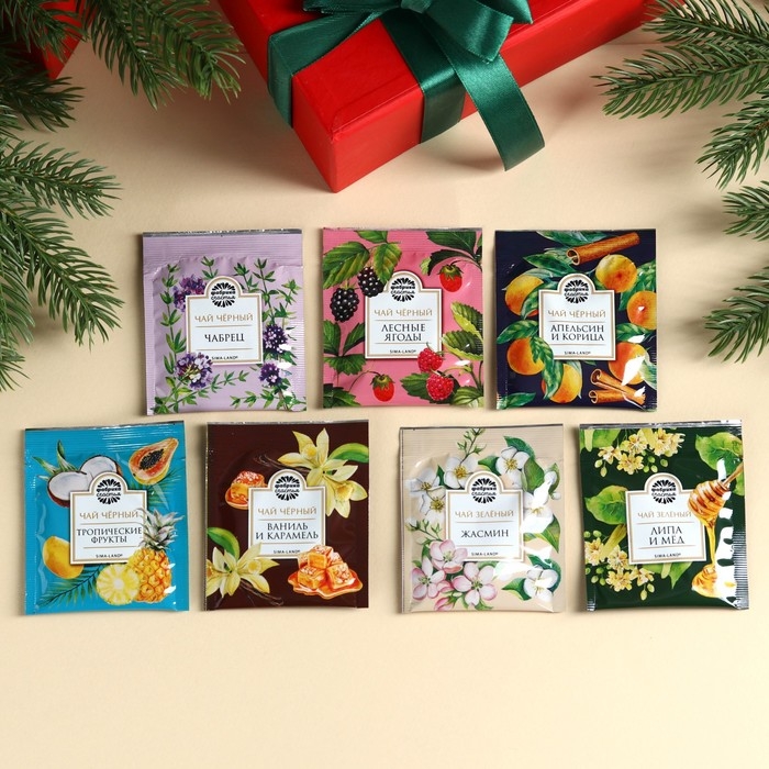 Новый год! Чайная коллекция &laquo;Новогодние часы&raquo; ассорти, 75,6 г (42 пакетика х 1,8 г).
