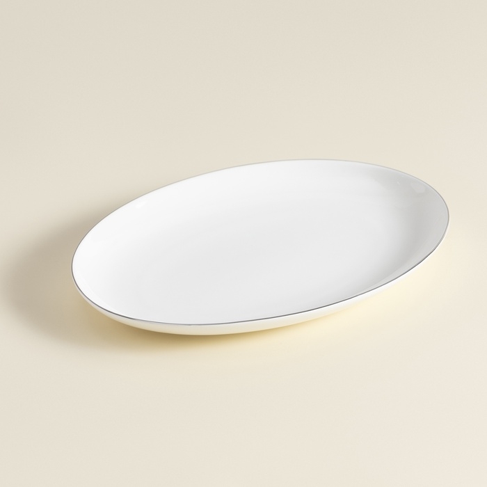 Тарелка для подачи SL Home &laquo;Каскарон&raquo;, 25,4&times;18,5&times;2,5 см, овальная, костяной фарфор, белая