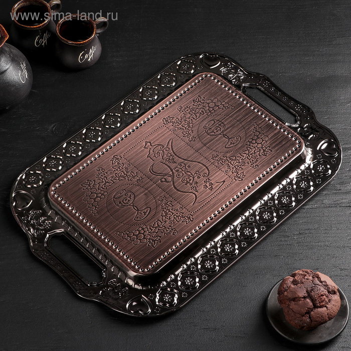 Поднос из нержавеющей стали &laquo;Дарк&raquo;, 47&times;31 см, цвет бронзовый