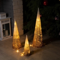 Светодиодная фигура «Бежевые конусы» 30, 45, 60 см, текстиль, металл, 220 В, свечение тёплое белое Светодиодная фигура «Бежевые конусы» 30, 45, 60 см, текстиль, металл, 220 В, свечение тёплое белое