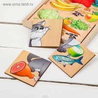 Пазлы «Сложи картинку. Кто что ест? Питомцы» Деревянные Игрушки Пазлы «Сложи картинку. Кто что ест? Питомцы» Деревянные Игрушки