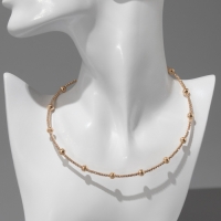 Набор 2 предмета колье, браслет &laquo;Ноэль&raquo; бусины №6, цвет белый в золоте