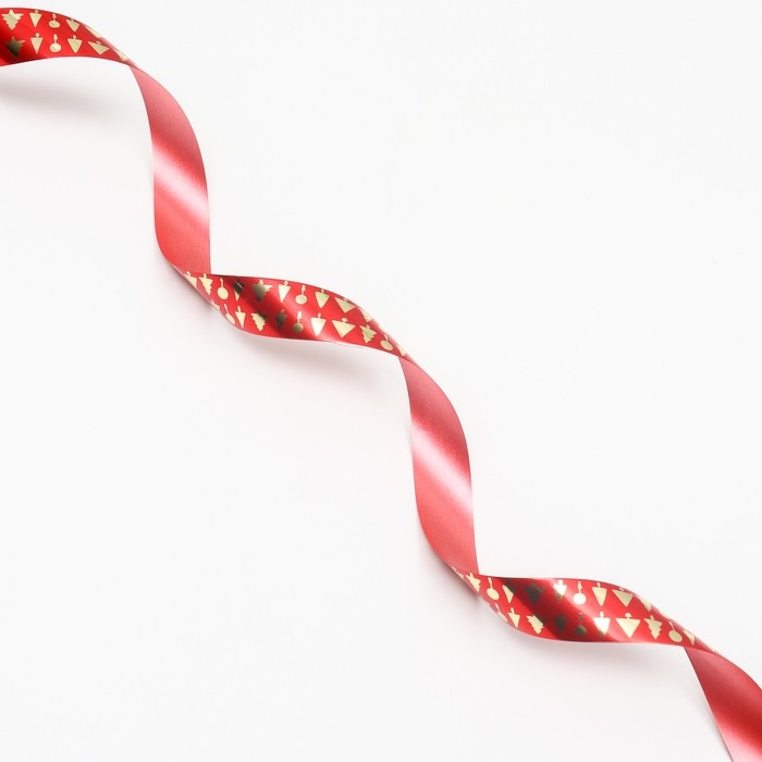 Новый год. Лента для декора и подарков, ёлки, 2 см х 45 м