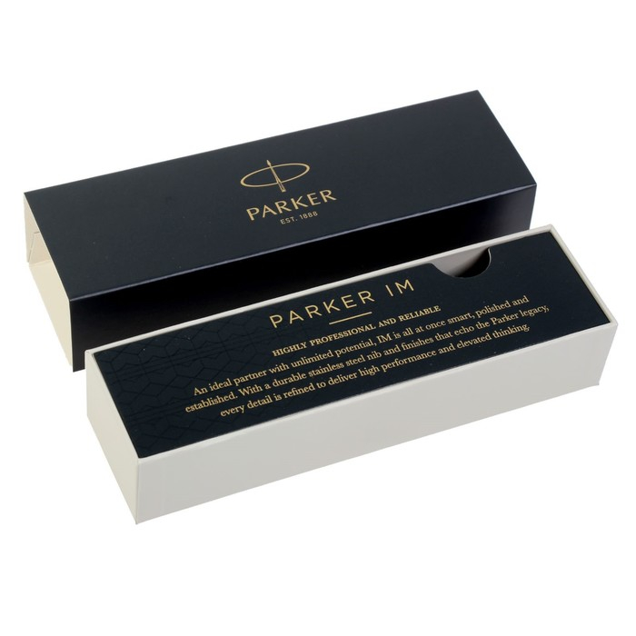 Ручка роллер Parker IM Core Black CT F, корпус чёрный глянцевый/ хром, чёрные чернила