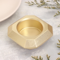 Подсвечник "Квадрат" из гипса со скошенными углами малый,9х3,5см,золото Подсвечник "Квадрат" из гипса со скошенными углами малый,9х3,5см,золото