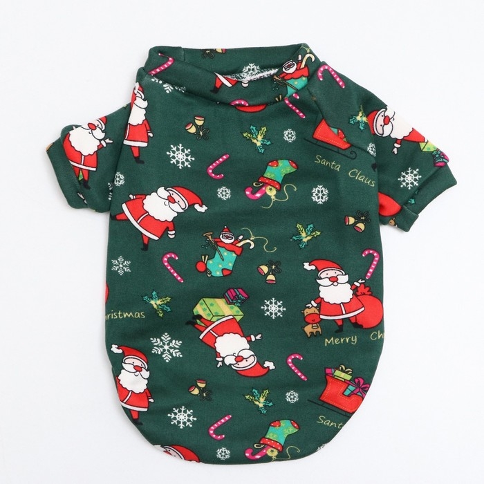 Новый год. Кофта новогодняя для животных Новый год. Кофта новогодняя для животных "Подарки", размер L, зелёный (ДС 35, ОШ 30, ОГ 44 см)