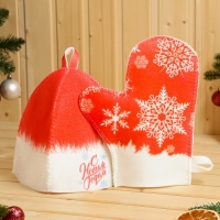 Банный набор в портфеле "С новым годом", красный Банный набор в портфеле "С новым годом", красный