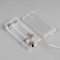 Гирлянда &laquo;Нить&raquo; 2 м роса с насадками &laquo;Прищепка-снеговик&raquo;, IP20, серебристая нить, 20 LED, батарейки ААх2 (нет в комплекте), свечение тёплое белое