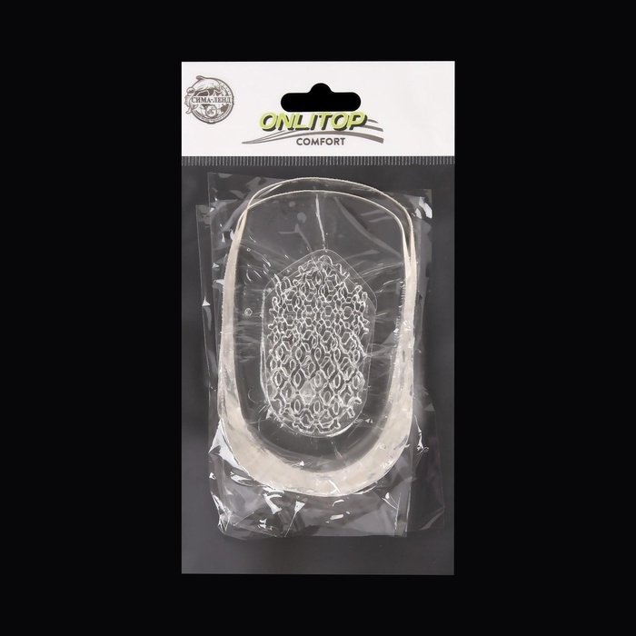 Подпяточники для обуви, с протектором, силиконовые, 10 &times; 6 см, пара, цвет прозрачный