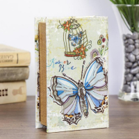 Сейф-книга дерево "Голубая бабочка" шёлк 17х11х5 см Сейф-книга дерево "Голубая бабочка" шёлк 17х11х5 см