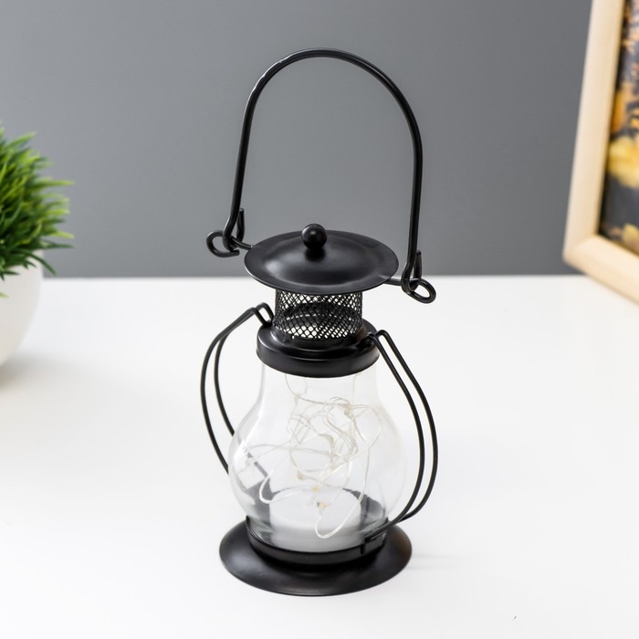 Ночник Ночник "Лампа" LED 1хCR2032 черный 10х7х13см RISALUX