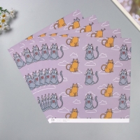 Бумага для скрапбукинга двусторонняя "Котики" плотность 180 гр набор 5 шт 30,5х32 см Бумага для скрапбукинга двусторонняя "Котики" плотность 180 гр набор 5 шт 30,5х32 см