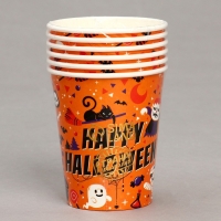 Стакан бумажный &laquo;Счастливого хэллоуина&raquo;, в наборе 6 шт.