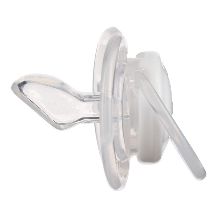 Соска - пустышка силиконовая ортодонтическая, от 12 мес., с колпачком, цвет белый