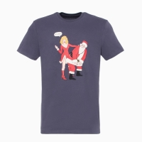 Футболка мужская новогодняя , цвет графит, размер 58