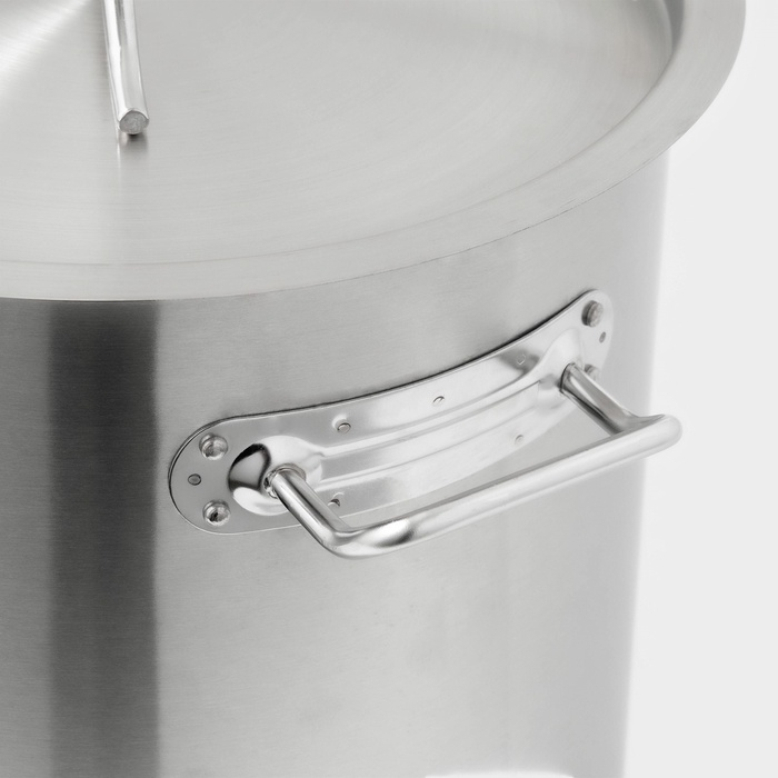 Кастрюля из нержавеющей стали Hanna Kn&ouml;vell HoReCa, 20 л, толщина 0,8 мм, 201 сталь, металлическая крышка