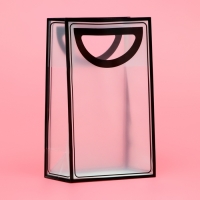 Пакет ПП с вырубной ручкой, прозрачный, 25 х 19 х 9 см, черный