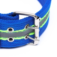Ошейник четырехслойный светоотражающий с вертлюгом, 71 х 5 см, ОШ 55-65 см, синий