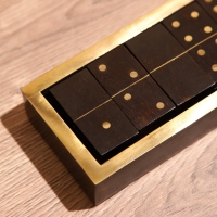 Игра настольная "Домино" в коробочке 20х7х3 см, манговое дерево Игра настольная "Домино" в коробочке 20х7х3 см, манговое дерево