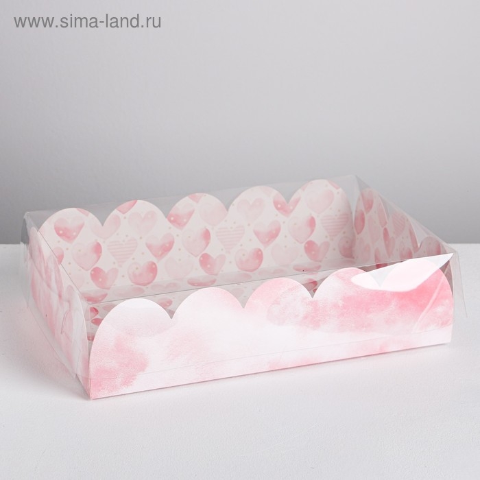 Коробка для печенья, кондитерская упаковка с PVC крышкой, «Для любимых», 20 х 30 х 8 см Коробка для печенья, кондитерская упаковка с PVC крышкой, «Для любимых», 20 х 30 х 8 см