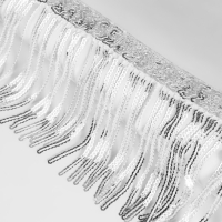 Тесьма с пайетками &laquo;Бахрома&raquo;, d = 3 мм, 10 см, 4,5 &plusmn; 0,5 м, цвет серебряный