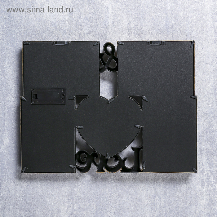 Фоторамка на 5 фото 10х15, 13х13 см свет 7 диодов "Любовь" тёмное золото 31,5х42х3 см