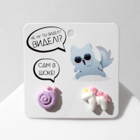 Серьги пластик &laquo;Абстракция&raquo; единорог и улитка, цветные