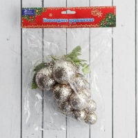 Ёлочная игрушка &laquo;Зимнее волшебство. Виноград-сокровище&raquo;, золото, пластик, 8,5х15 см