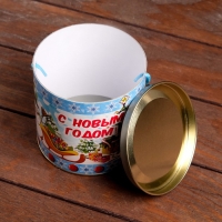 Новый год. Подарочная коробка, тубус &laquo;Весёлые зверята&raquo; 120 х 120 мм (100 мм внутр. высота).