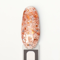 Гель лак для ногтей, &laquo;GLITTER FLASH&raquo;, 3-х фазный, 8мл, LED/UV, цвет прозрачный/терракотовый(06)