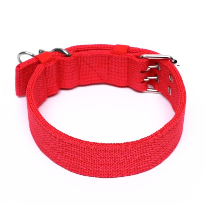 Ошейник четырехслойный с вертлюгом, 65 х 4 см, ОШ 54-60 см, полиэстер, красный Ошейник четырехслойный с вертлюгом, 65 х 4 см, ОШ 54-60 см, полиэстер, красный