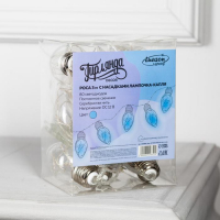 Гирлянда &laquo;Нить&raquo; 3 м с насадками &laquo;Лампочки капля&raquo;, IP20, прозрачная нить, 80 LED, свечение синее, 8 режимов, 220 В