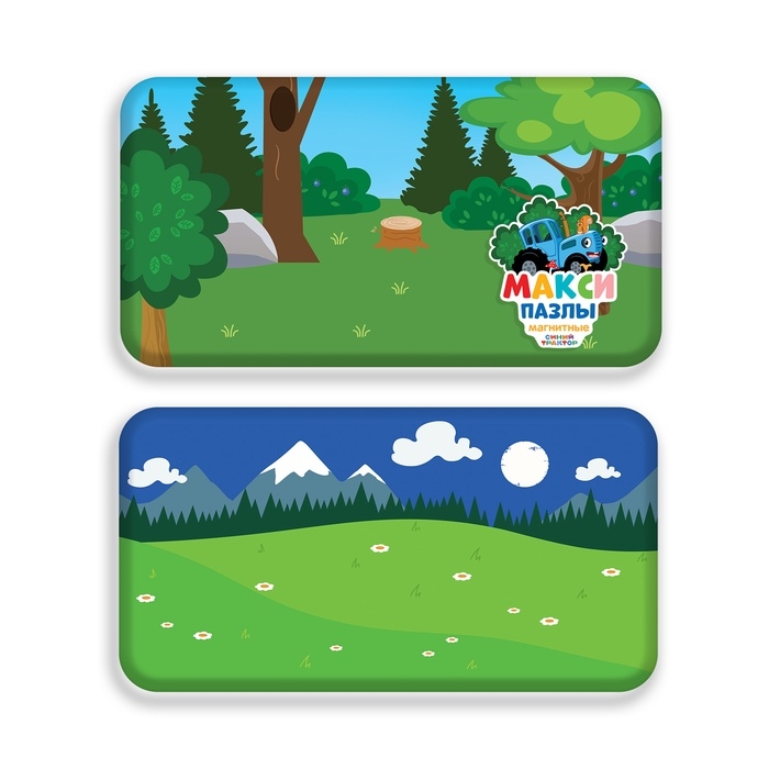 Магнитные макси-пазлы &laquo;Синий трактор в лесу&raquo;, в металлической коробке