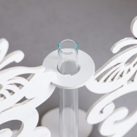 Кашпо деревянное 13.5&times;13&times;26.5 см с 1 колбой "Бабочки", белый Дарим Красиво