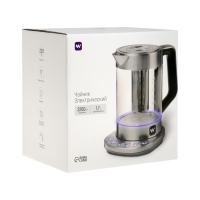 Чайник электрический Windigo LSK-1807, стекло, 1.7 л, 2200 Вт, регулировка t&deg;