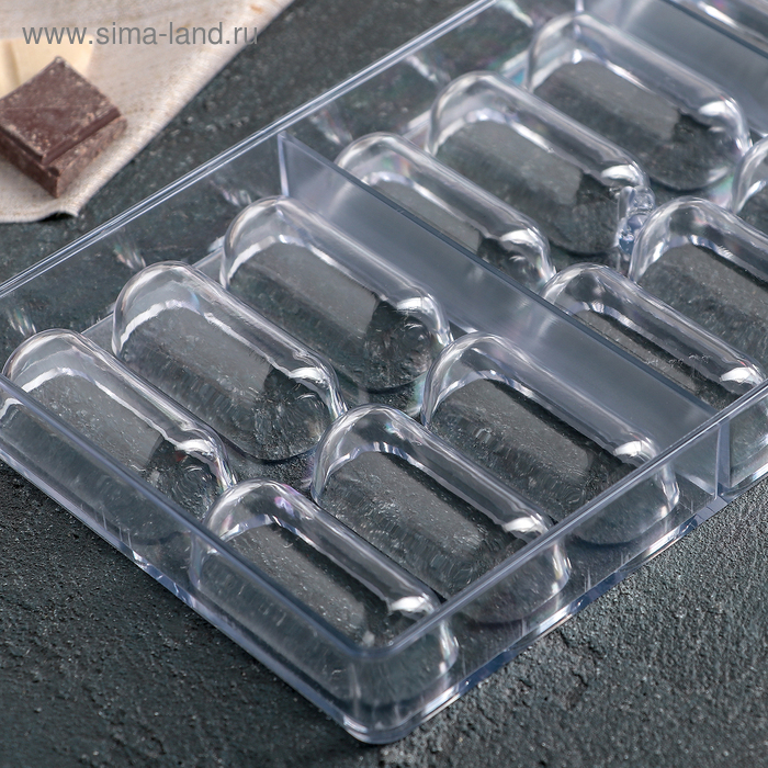 Форма для шоколада и конфет KONFINETTA &laquo;Батончик&raquo;, 28&times;14 см, 18 ячеек, цвет прозрачный