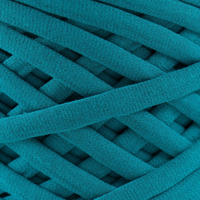 Трикотажная пряжа, ширина 7-9 мм, 100м/295 гр&plusmn;10% (27 - морская волна)