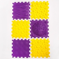 Модульный массажный коврик ОРТО ПАЗЛ &laquo;Ассорти&raquo;, 12 модулей, цвет МИКС