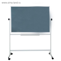 Доска двусторонняя 100х150 см, магнитно-маркерная/меловая, Calligrata СТАНДАРТ, поворотная на мобильном стенде, в алюминиевой рамке, с полочкой