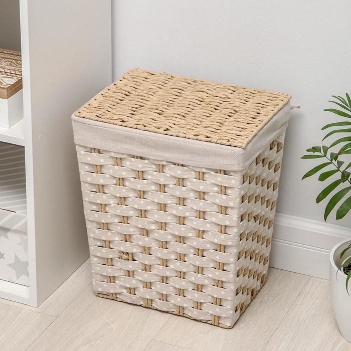 Корзина для белья Доляна &laquo;Уют&raquo;, плетёная, ручная работа, 34&times;25&times;41 см