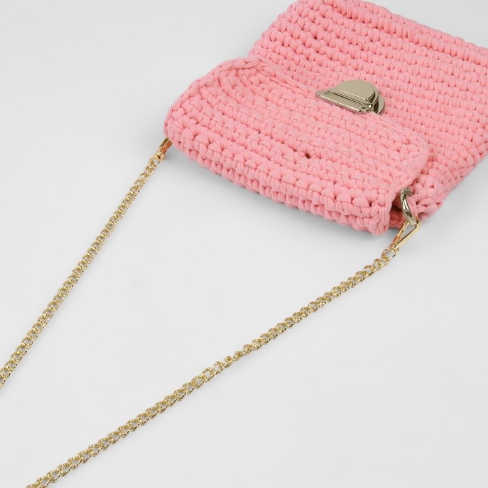 Цепочка для сумки, с карабинами, алюминиевая, 7 × 10 мм, 120 см, огранённая, цвет золотой Цепочка для сумки, с карабинами, алюминиевая, 7 × 10 мм, 120 см, огранённая, цвет золотой