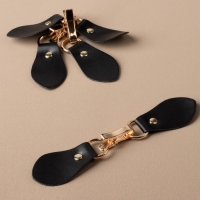 Застёжка-клевант 15,5 &times; 3 см, 3 шт, цвет чёрный/золотой