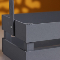 Кашпо деревянное 24.5&times;13.5&times;9 см "Двушка Лайт", двухреечное, серый Дарим Красиво