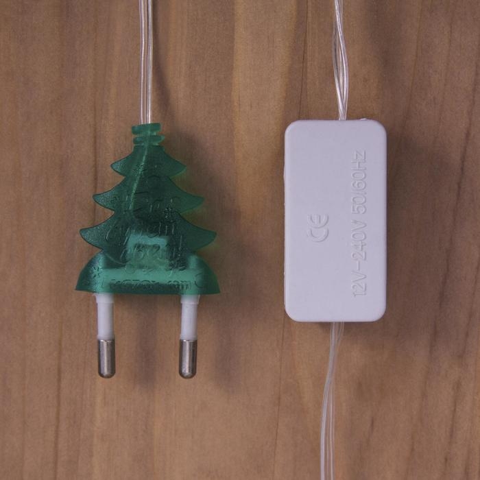 Гирлянда &laquo;Нить&raquo; 5 м с насадками &laquo;Олени&raquo;, IP20, прозрачная нить, 20 LED, свечение мульти (RG/RB), мигание, 220 В